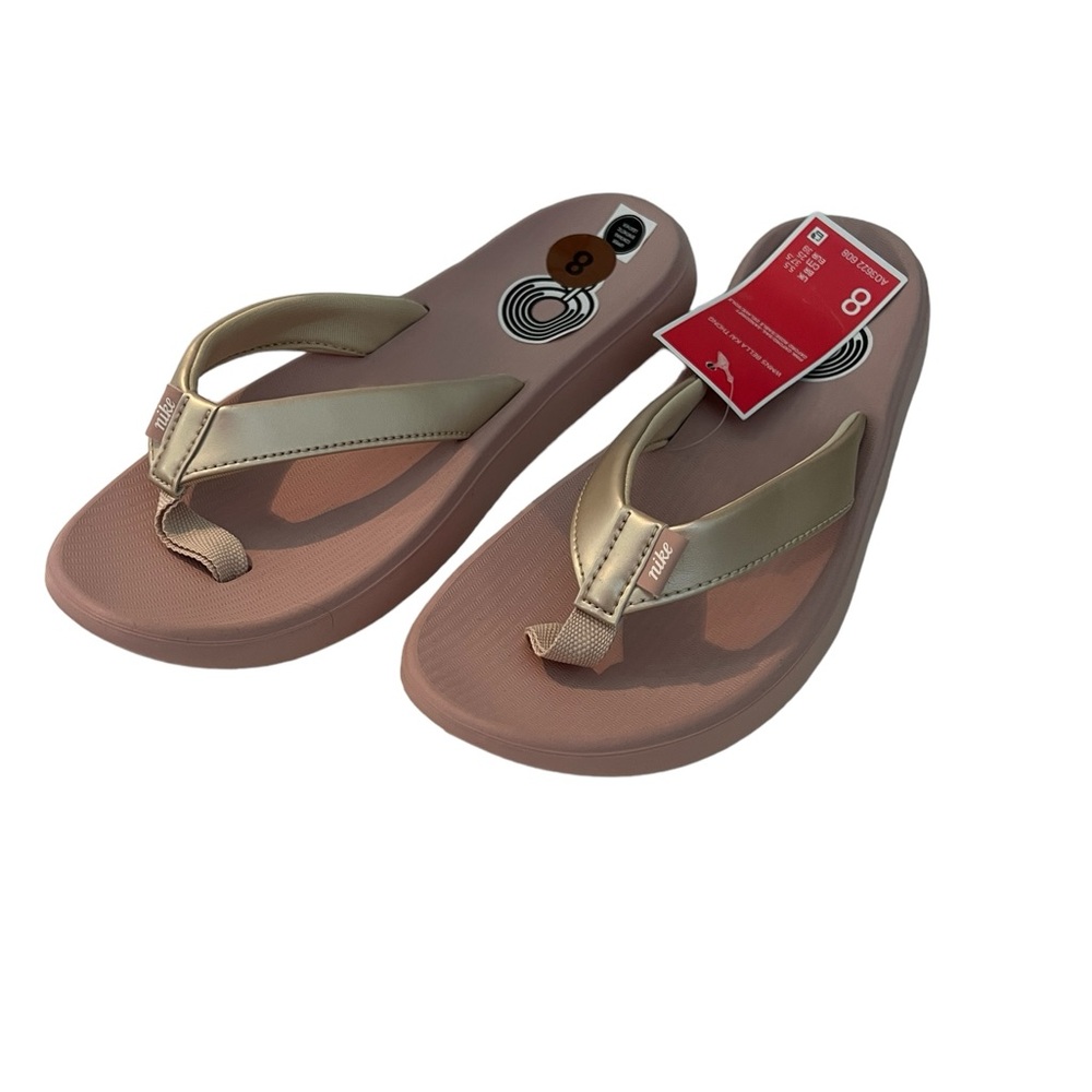 Nike Women’s rose gold Bella Kai thong flip flop
